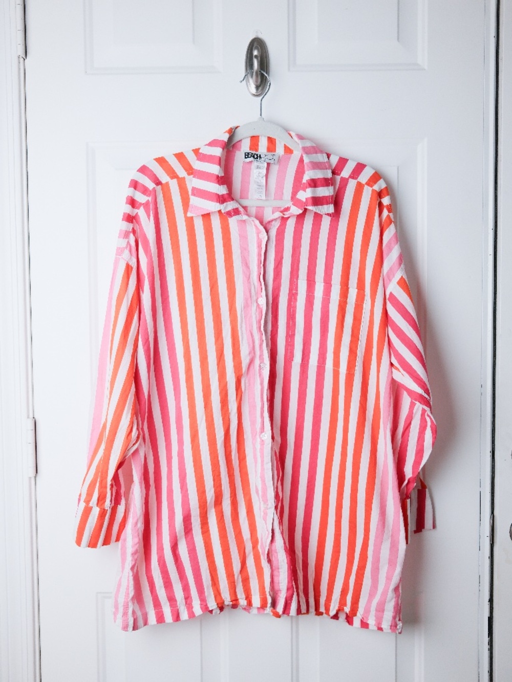Beach Riot Alexa Striped Button Up Shirt Cover Up 100% Cotton - Size P/L